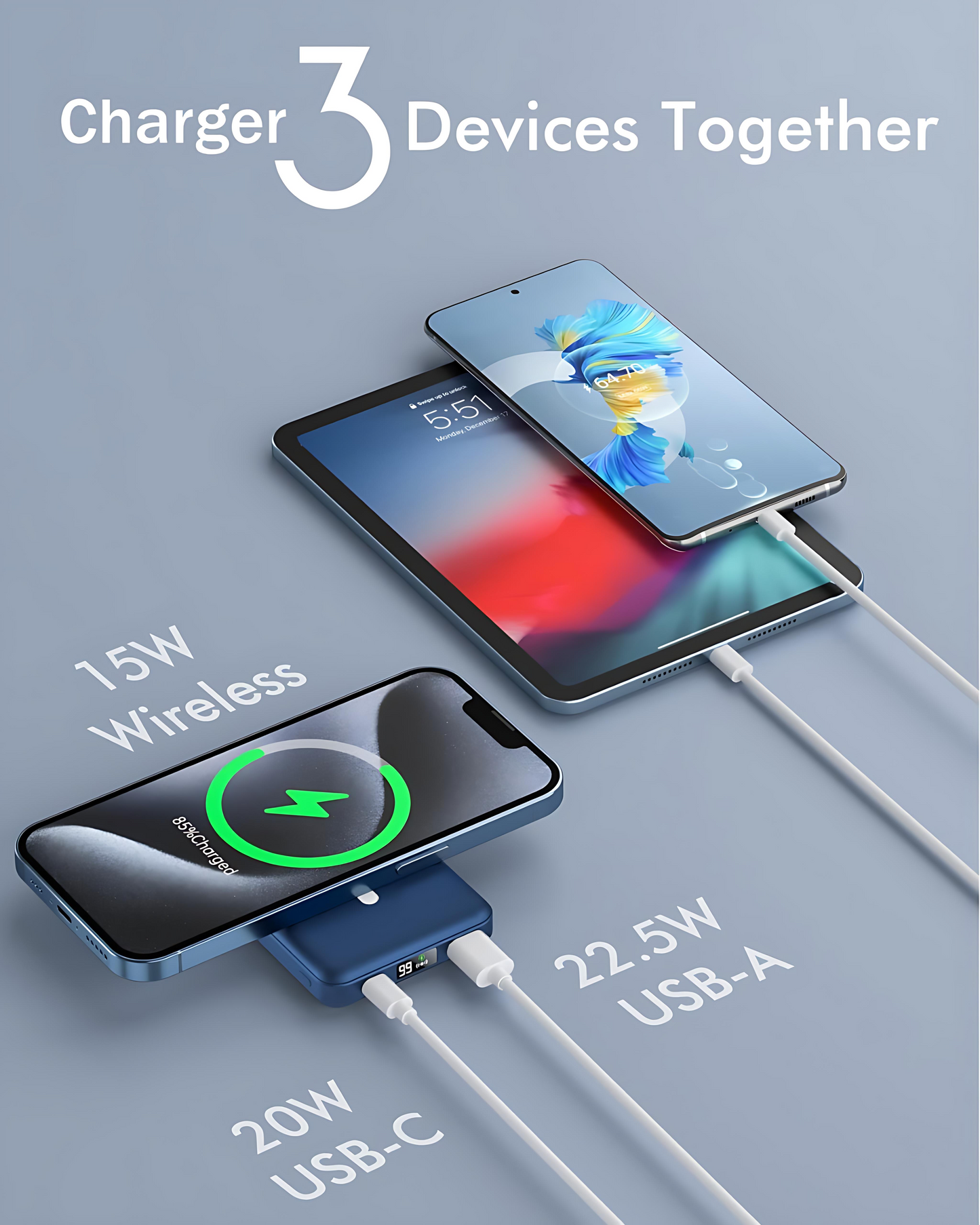 MagCharge | 5000mAh Magnetic Wireless Power Bank