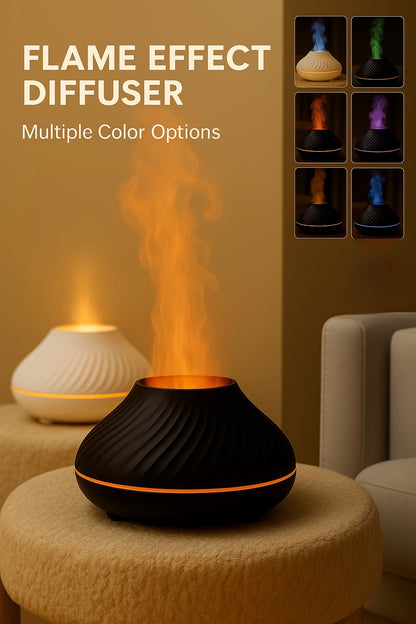 Volcanic Aroma Diffuser – 3-in-1 Flame Lamp, Humidifier & Essential Oil Mist Maker