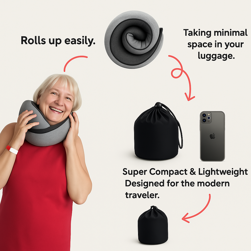 Travel Neck Pillow Memory Foam / U-shaped Snail Style Travel Pillow